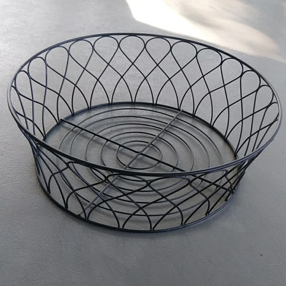 Decorative Black Coated Metal Wire Basket